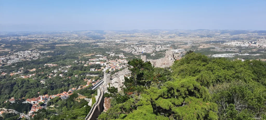Wall of the Moorish Castle following the mountain ridge